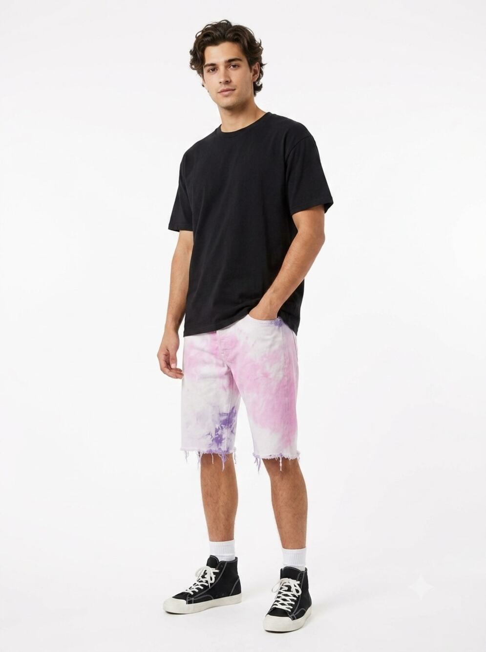 Levi's 501 Cut Off Shorts Mens 34x32 Multicolor Tie Dye Straight Leg Button Fly